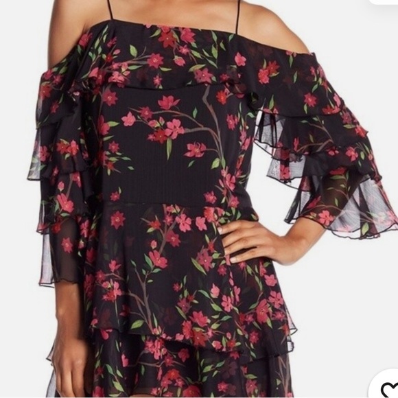 Alice & Olivia Lexis Sakura Black Floral Dress - Picture 9 of 10